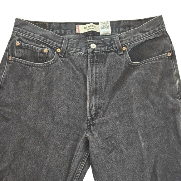 Levis 550 Jeans Relaxed Fit Black 36x30 (tag38x32) Faded - Picture 3 of 5